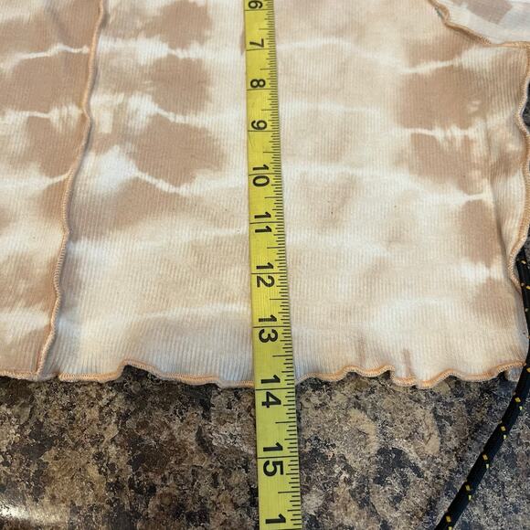 Adika Brown Tie Dye Crop Ribbed Shirt Medium - Picture 4 of 4